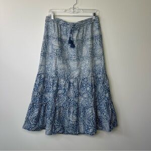 J. Jill Denim Ombre midi Skirt Bandana Pattern medium paisley